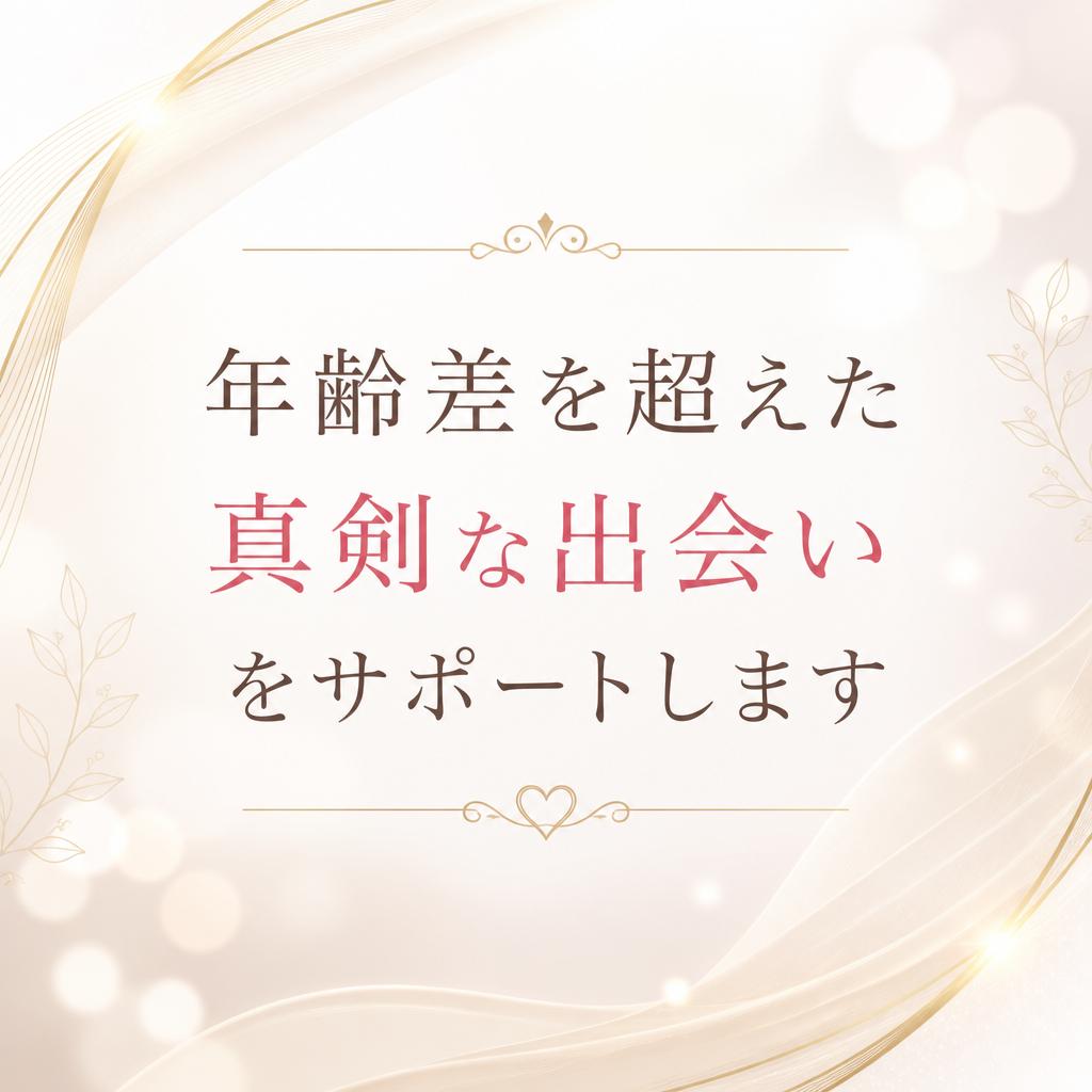 年齢差を超えた真剣な出会いをサポートします