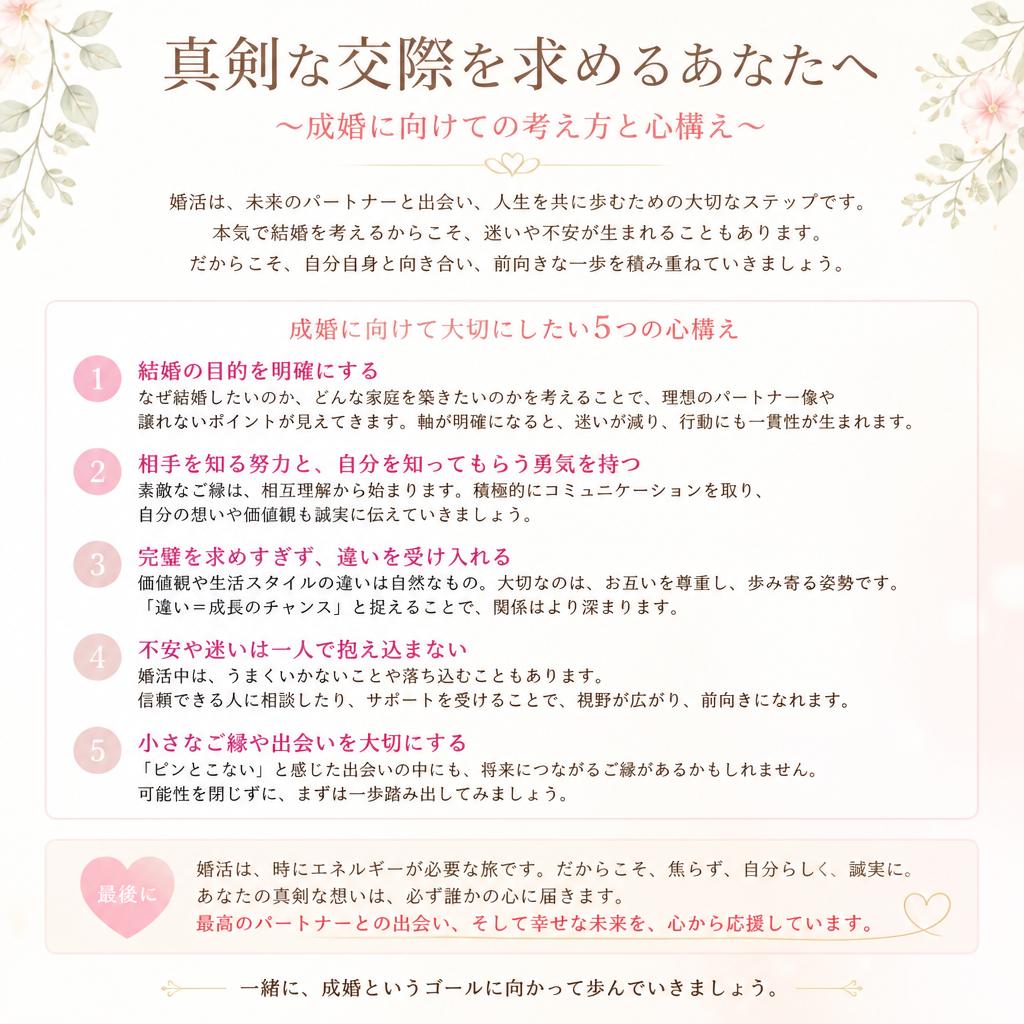 真剣な交際を望むあなたに