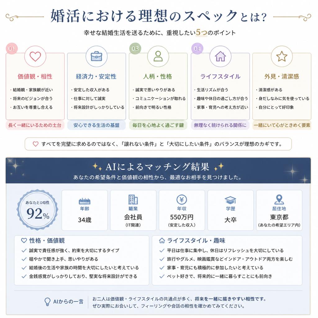理想のスペックを持つお相手の選び方
