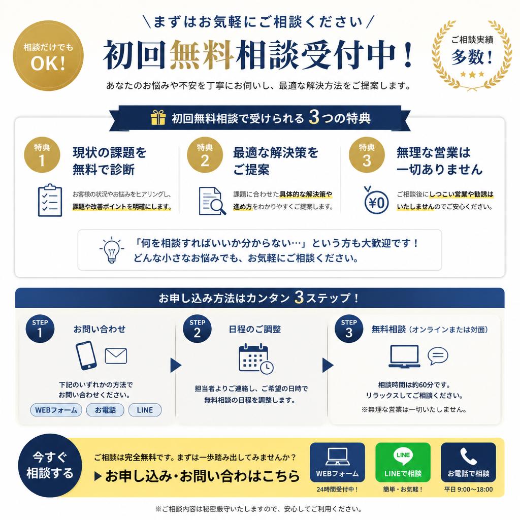 今すぐ無料相談を予約しよう