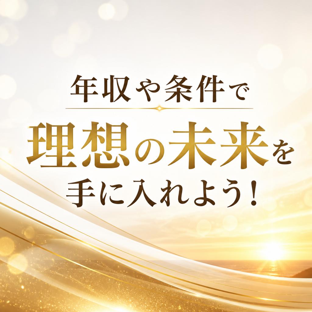 年収や条件で理想の未来を手に入れよう！