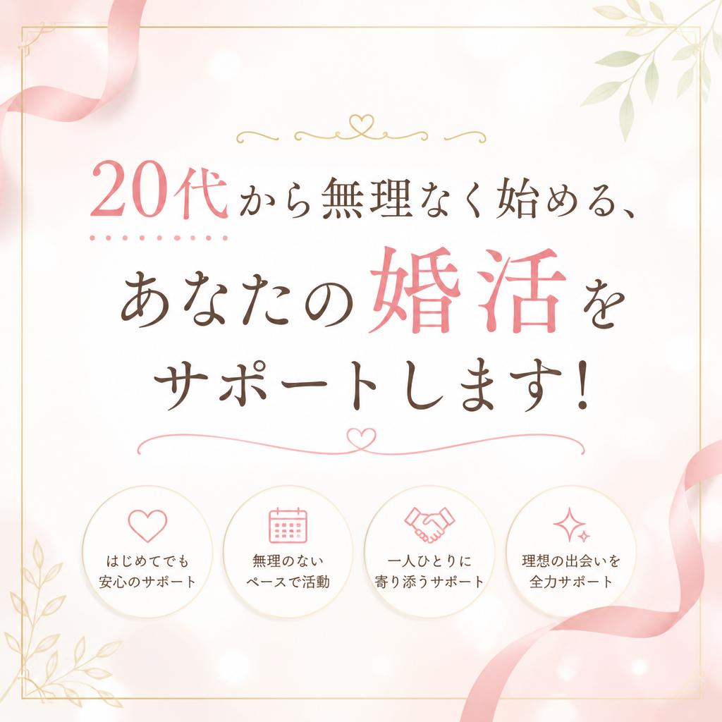 20代から無理なく始める、あなたの婚活をサポートします！