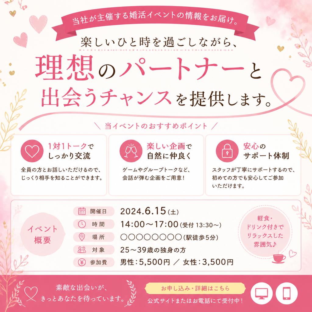 2. 婚活イベント：楽しく出会える機会