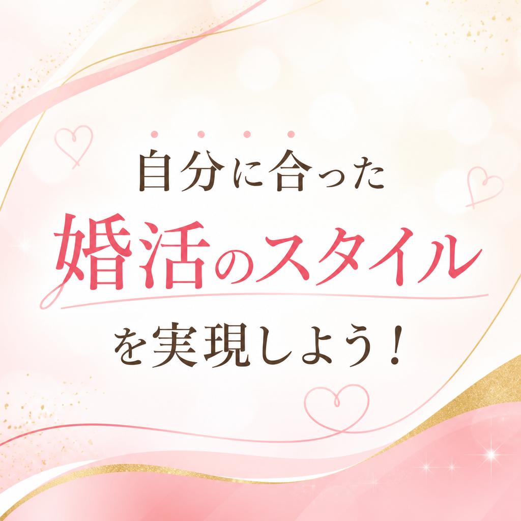 自分に合った婚活のスタイルを実現しよう！